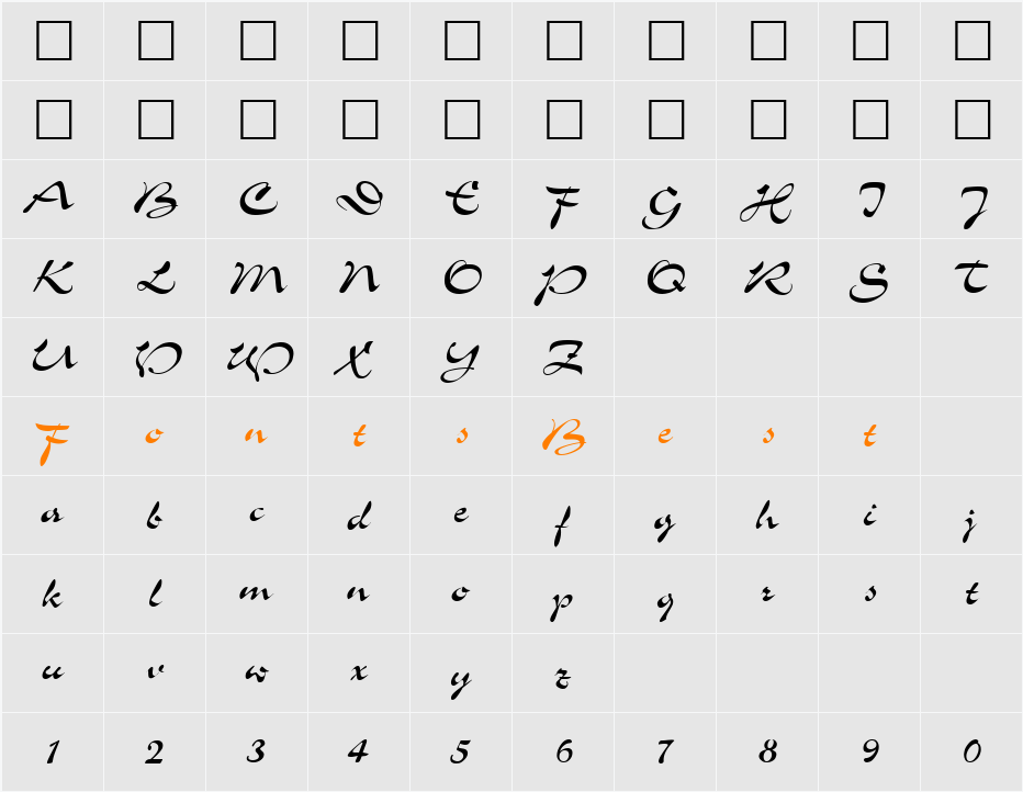 Slalom Character Map