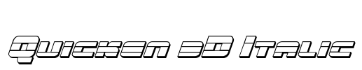 Quicken 3D Italic Font Image
