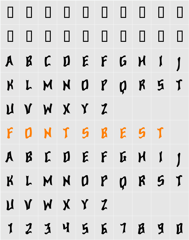 ConcavexCapsWave Character Map