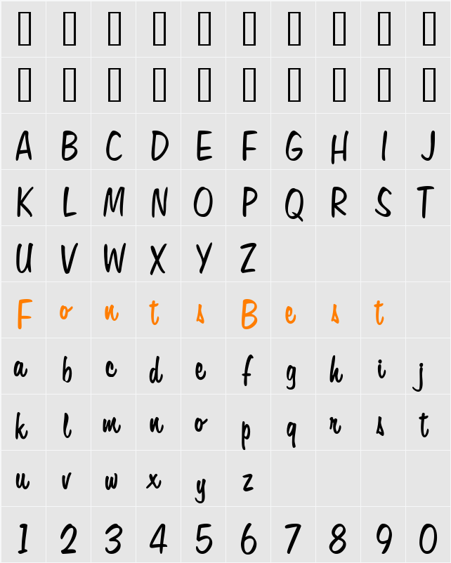 Secrets Character Map