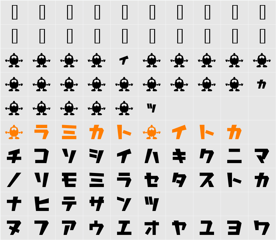 I2Roboda￿ch Character Map
