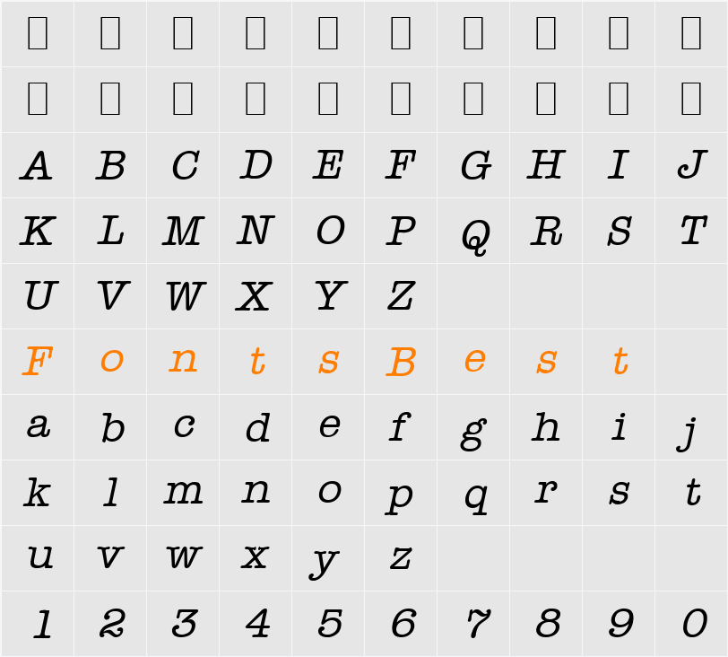 Headline Character Map
