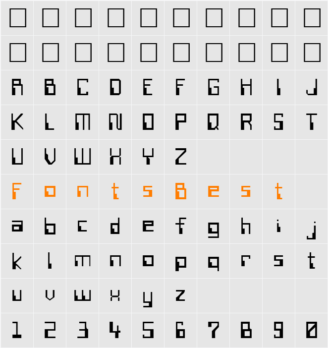 FZ DIGITAL 6 Character Map