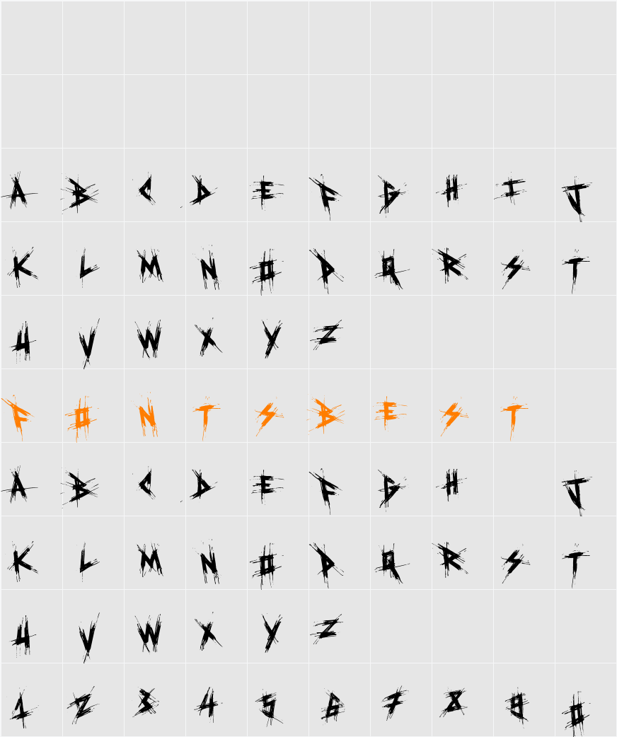 El&Font Destroy! Character Map