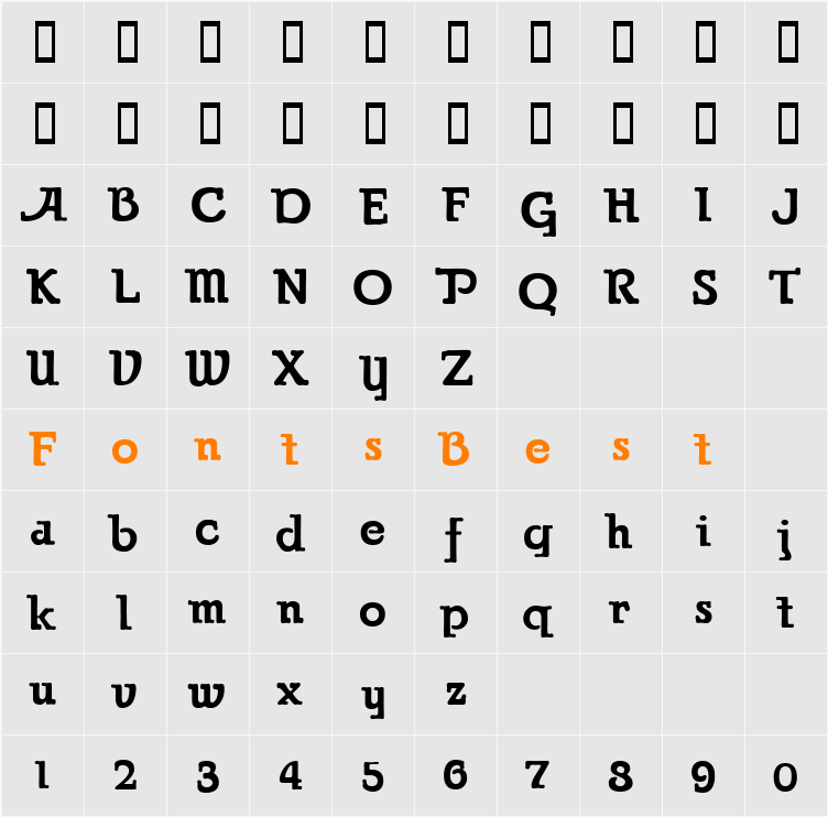 Parsons Alternate Character Map