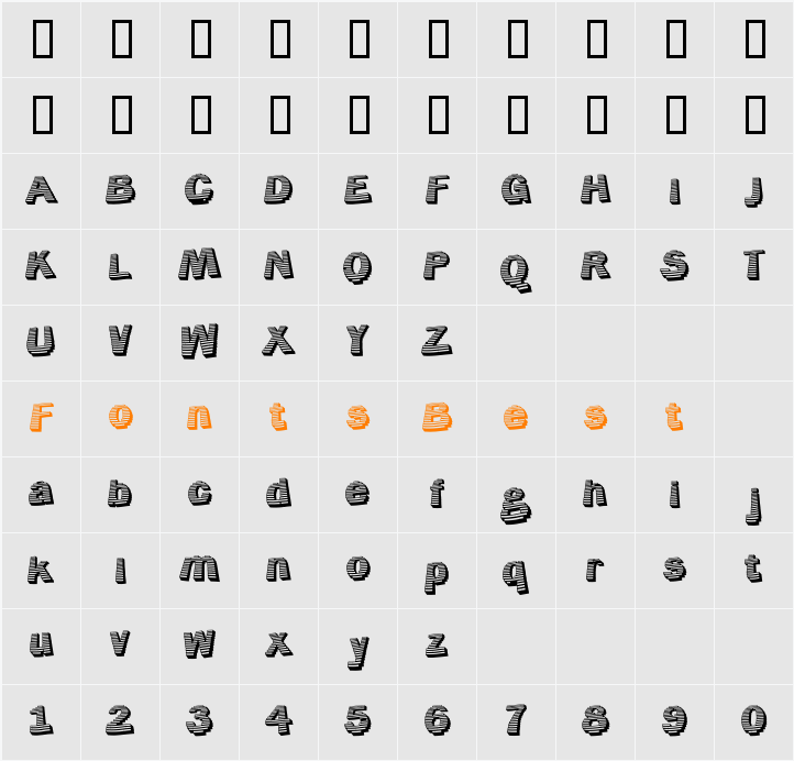 Jerrybuilt Character Map