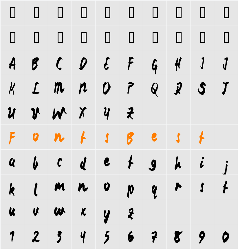 Reporter 00 Character Map