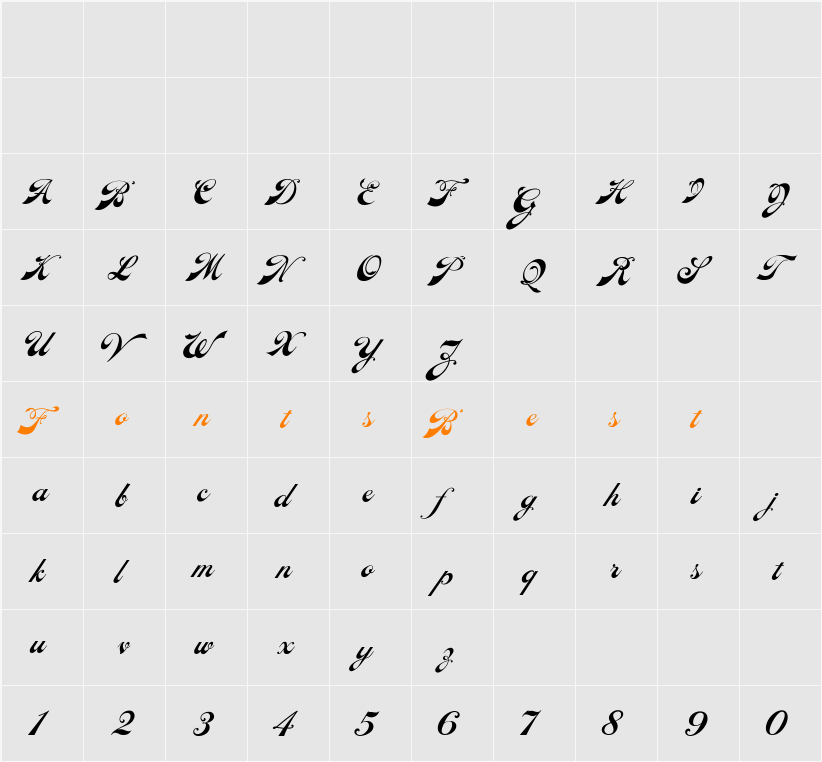 LHF Ephemera Character Map