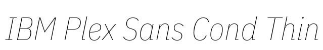 IBM Plex Sans Cond Thin Font Image