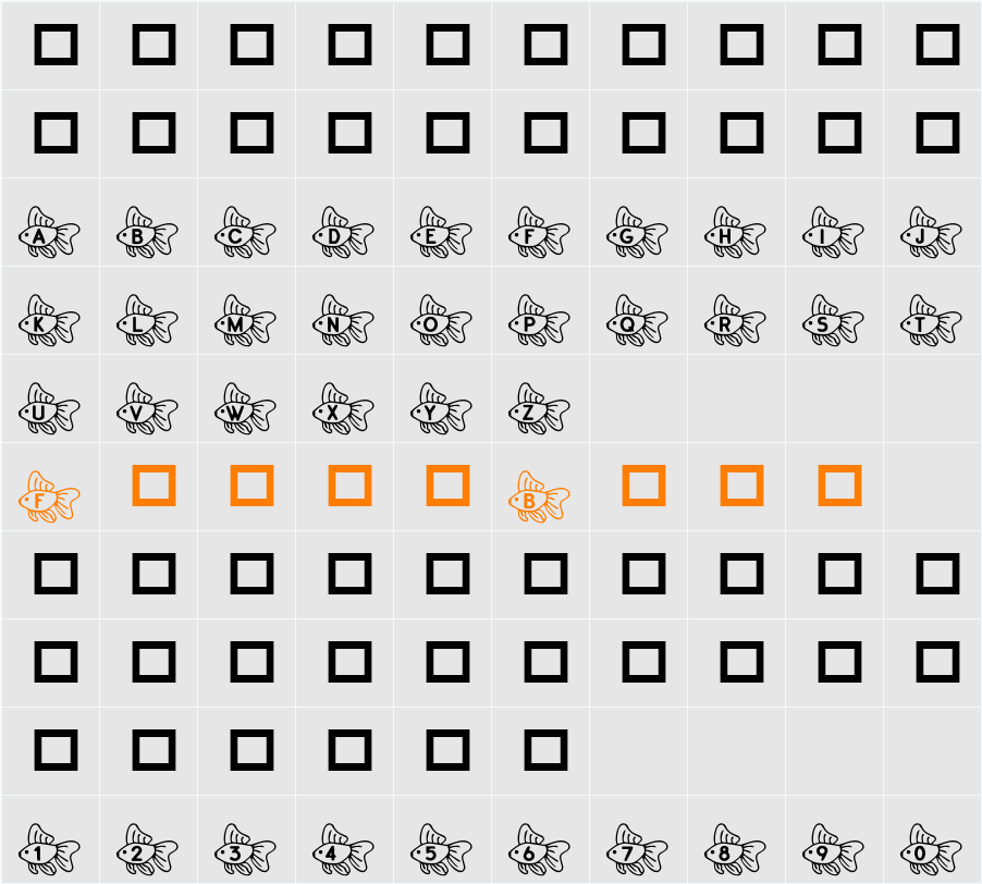 RMFish2 Character Map