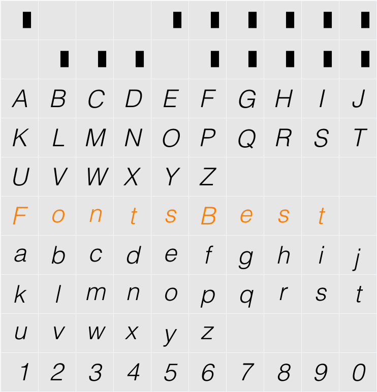 EU-XFX Character Map