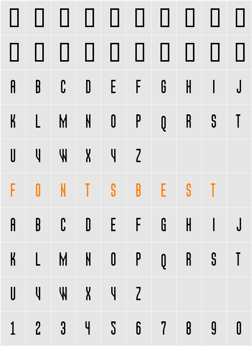 Laurel Character Map