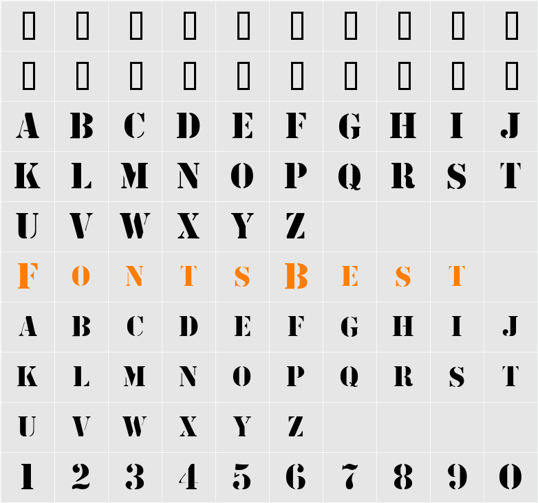 RoadieSSK Character Map