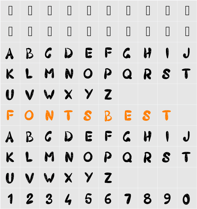 PW403 Character Map