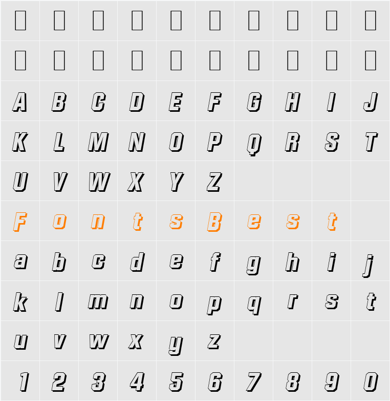 SeanBeckerShadow-ExtraBold Character Map
