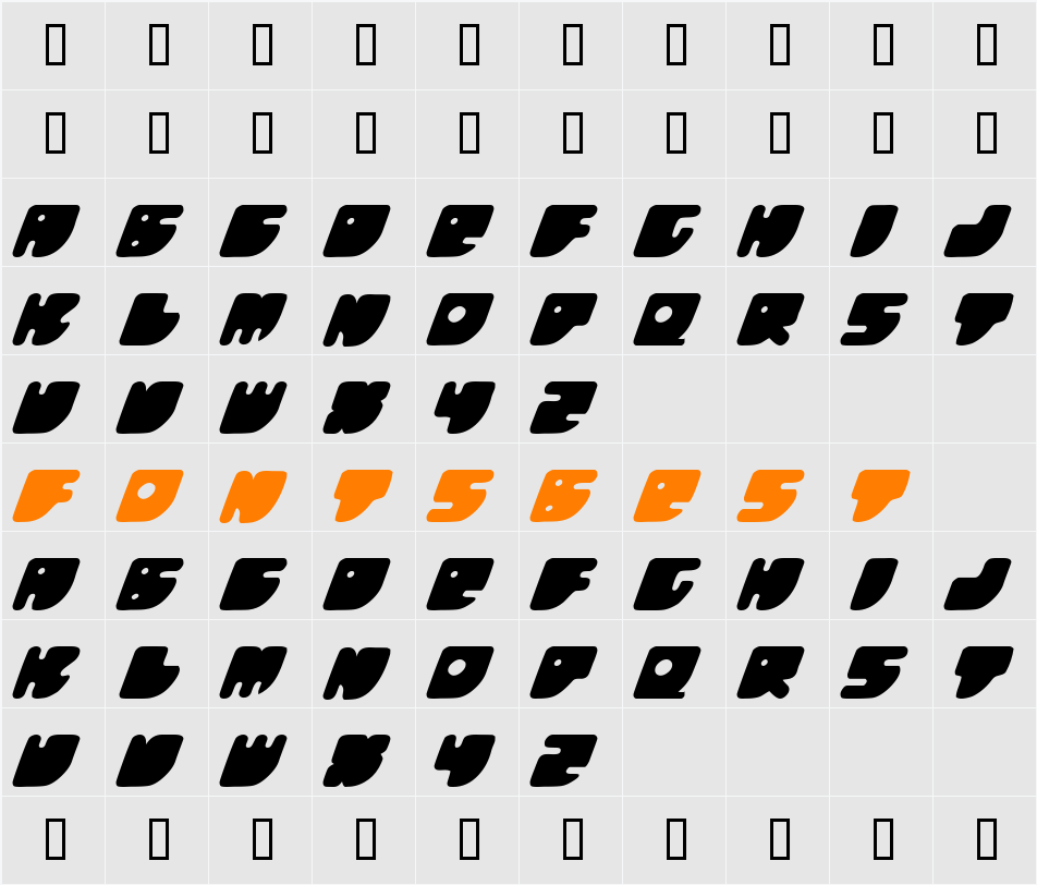 Honeyflash Character Map