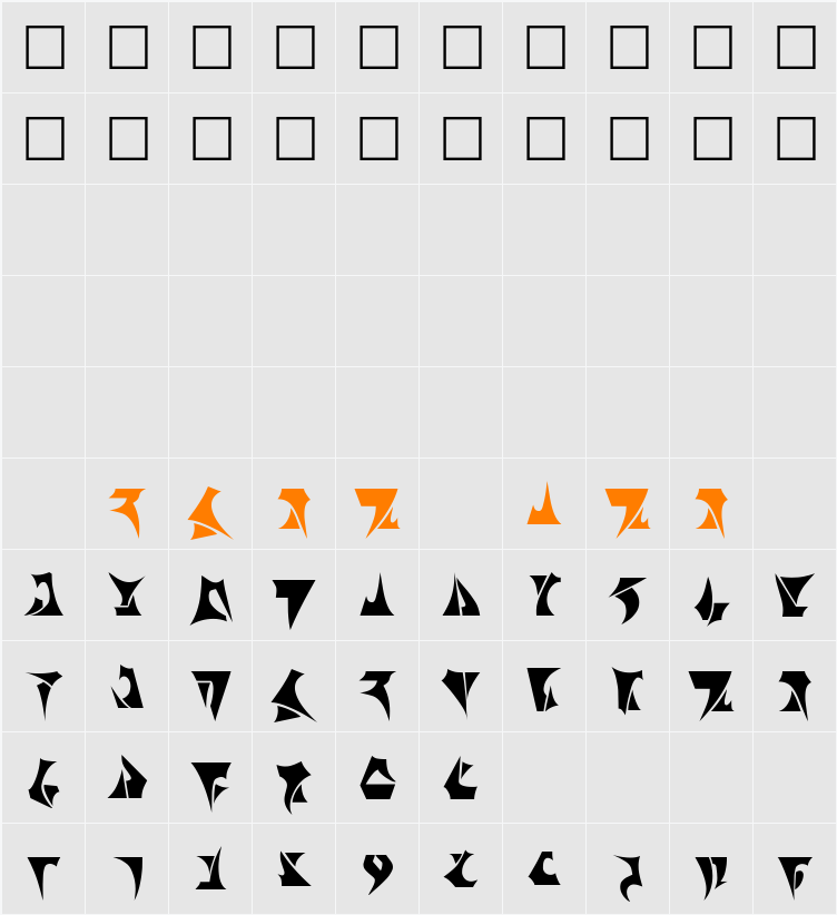 Romiromu Character Map