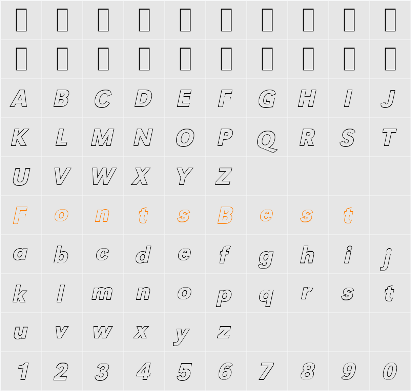 GroteskOu-Medium Character Map