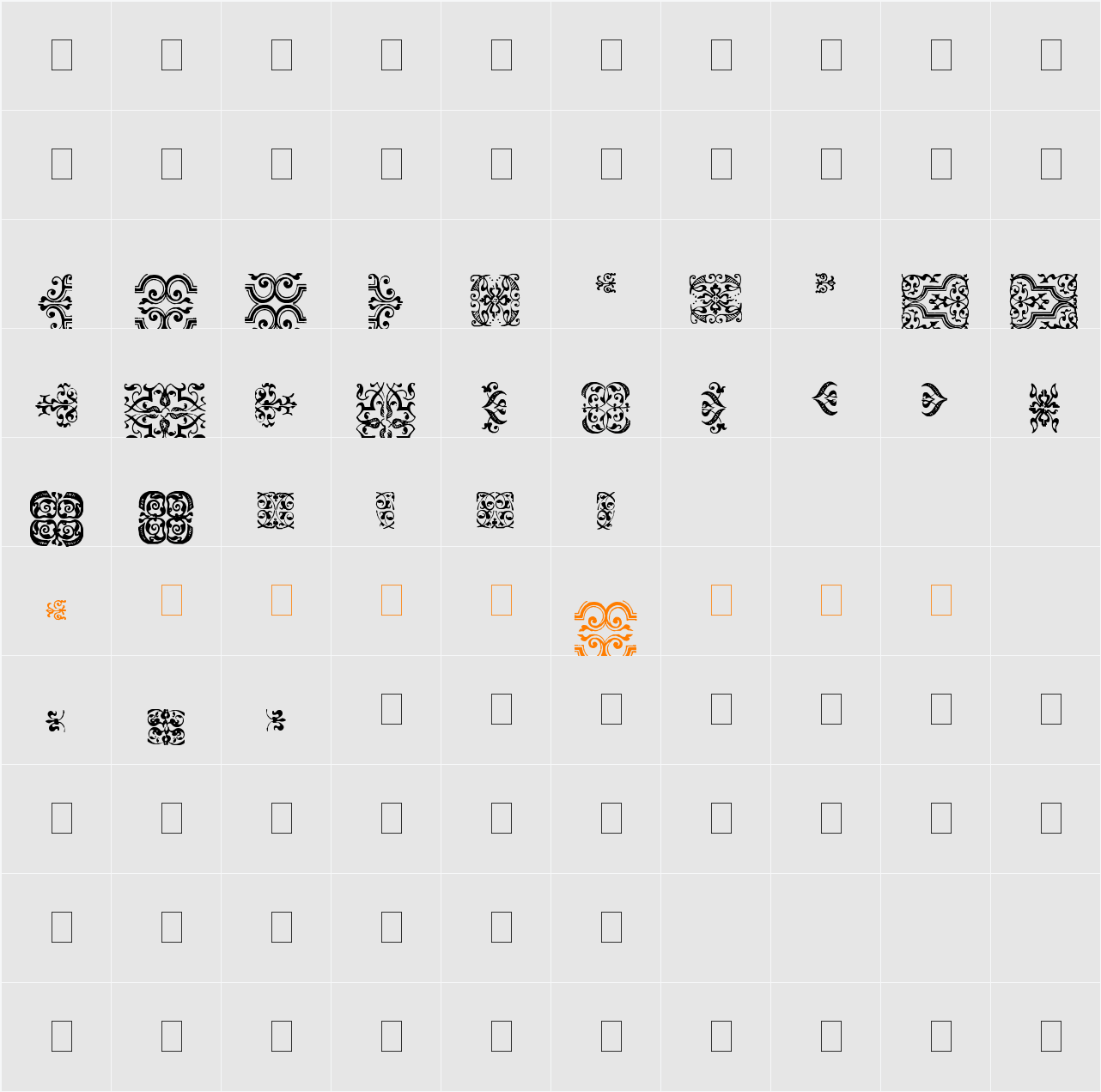 IM FELL FLOWERS 1 Character Map