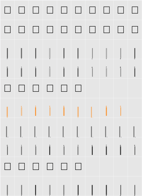 UpcEP72Tt Character Map