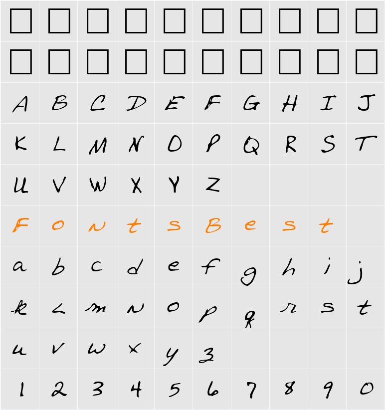 LEHN198 Character Map