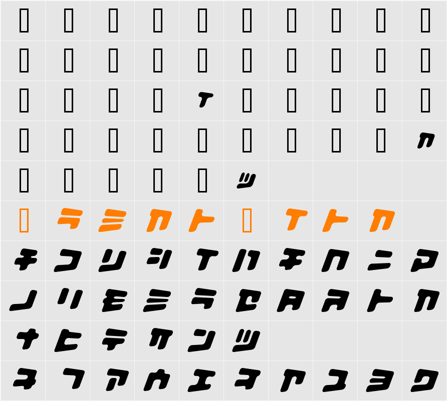 I2Biscui￿Bank Character Map