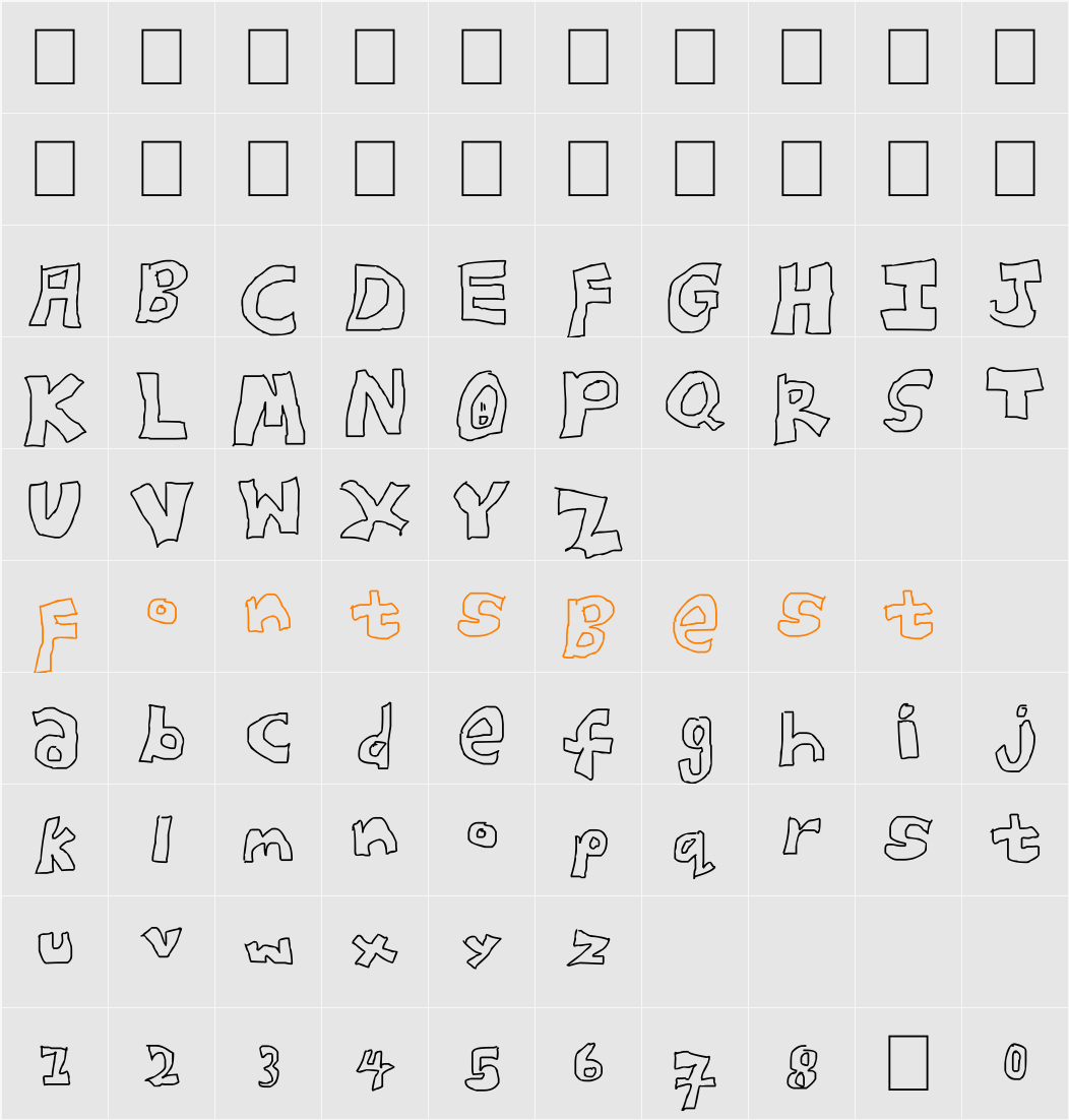 Blockster Character Map