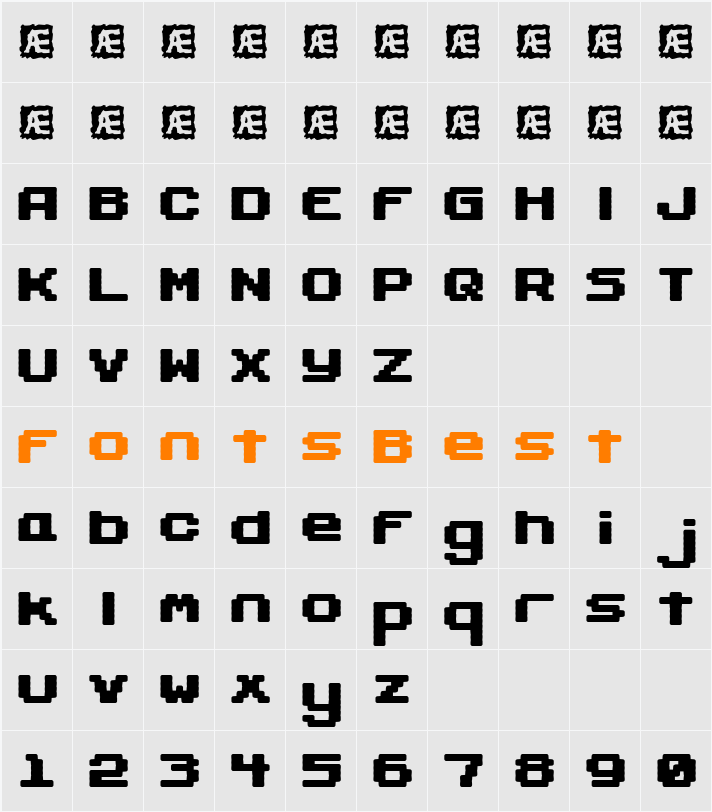 Gaposis Solid BRK Character Map
