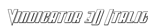 Vindicator 3D Italic Font Image
