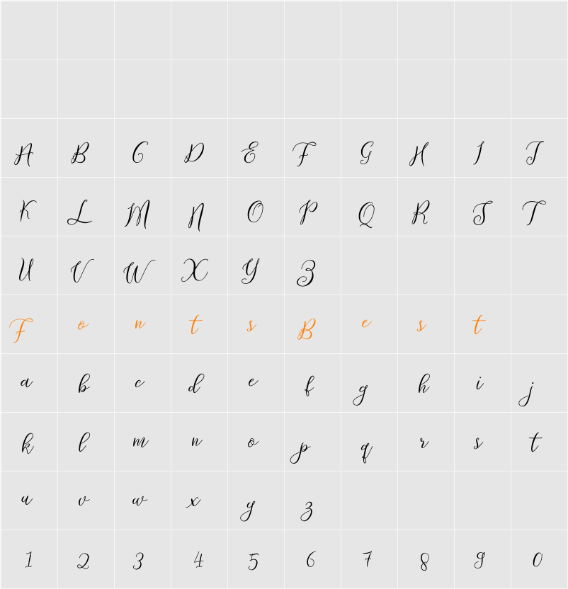 Prologue Script Lite Character Map