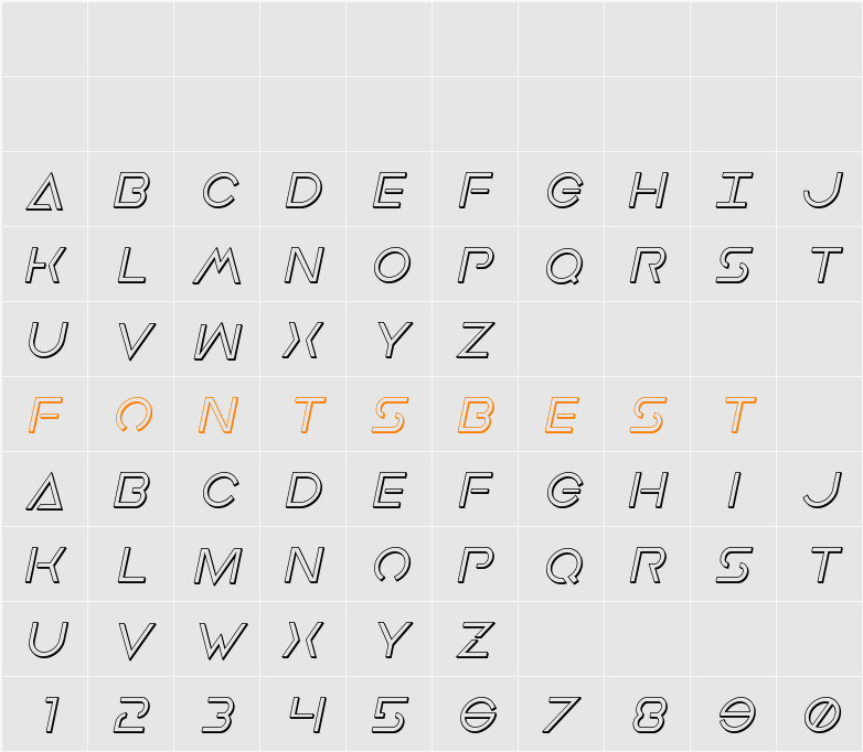 Earth Orbiter 3D Italic Character Map