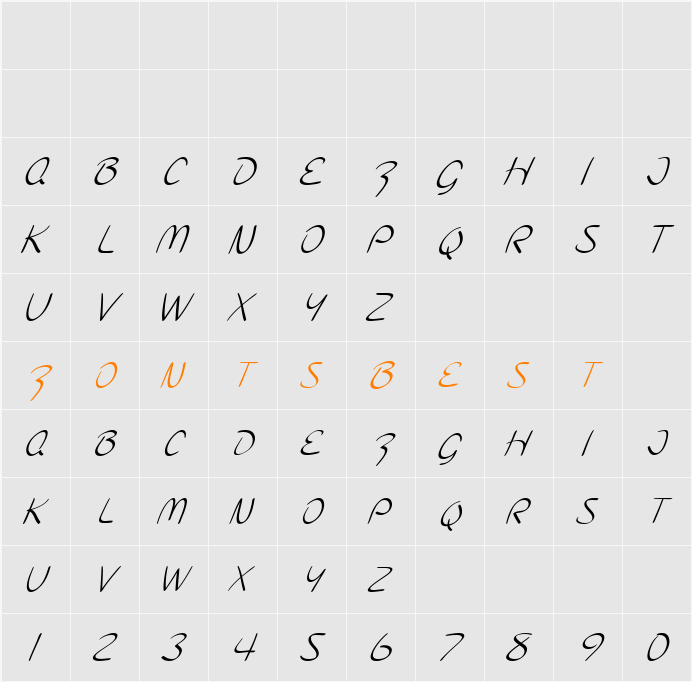 SF Burlington Script SC Character Map