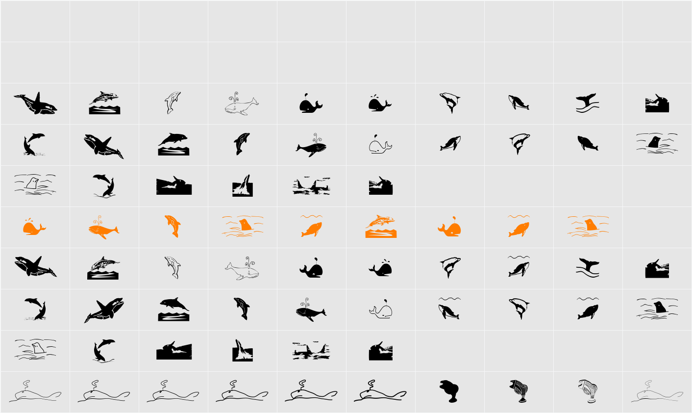 Orcas Character Map