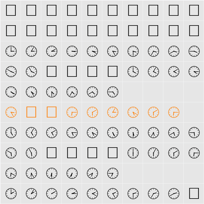 SP Uhr2 DB Character Map