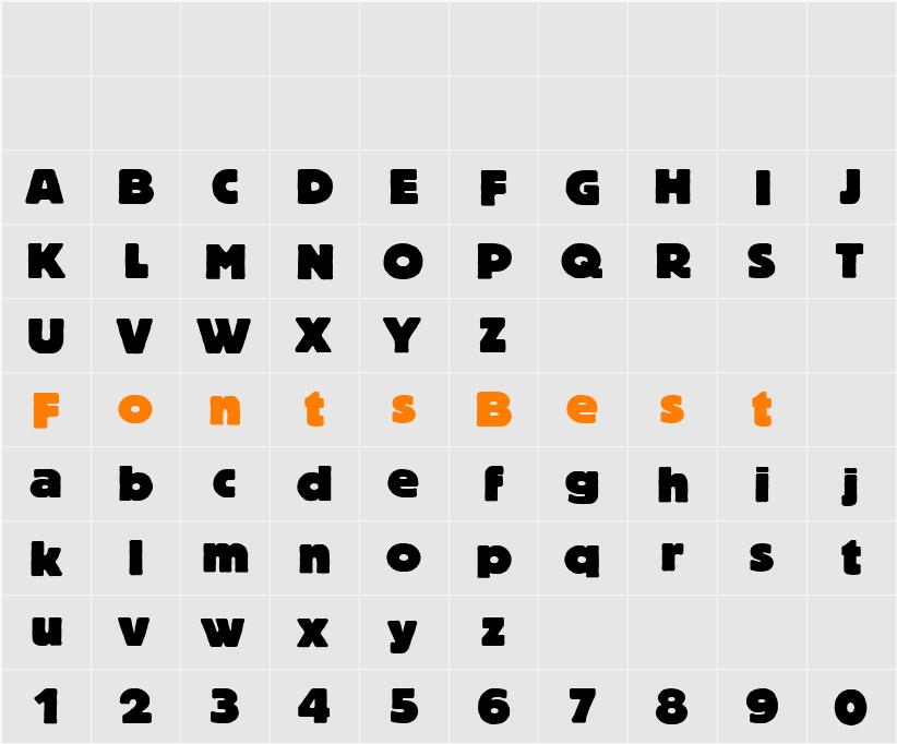BlocHeavyC Character Map