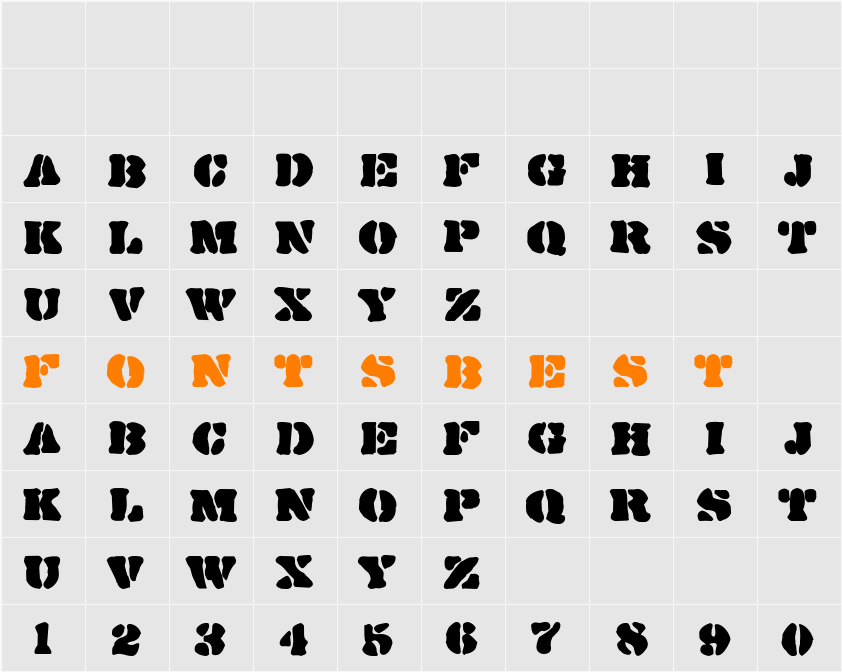 DirtyBakersDozen Ink Character Map