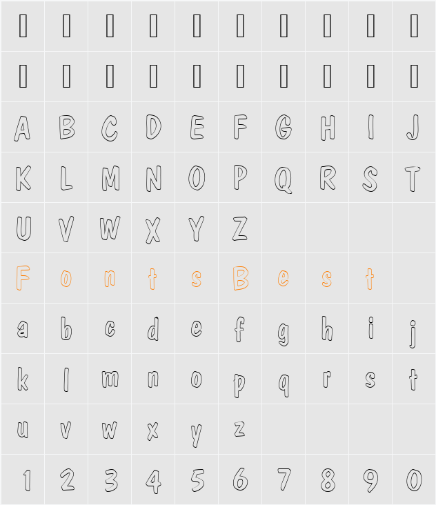 DomCasualDRegOu1 Character Map