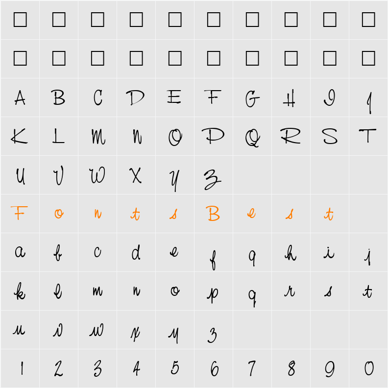 Nevison Character Map