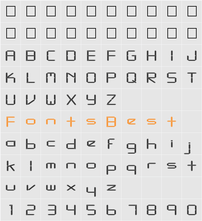 FZ DIGITAL 10 CONTOUR EX Character Map