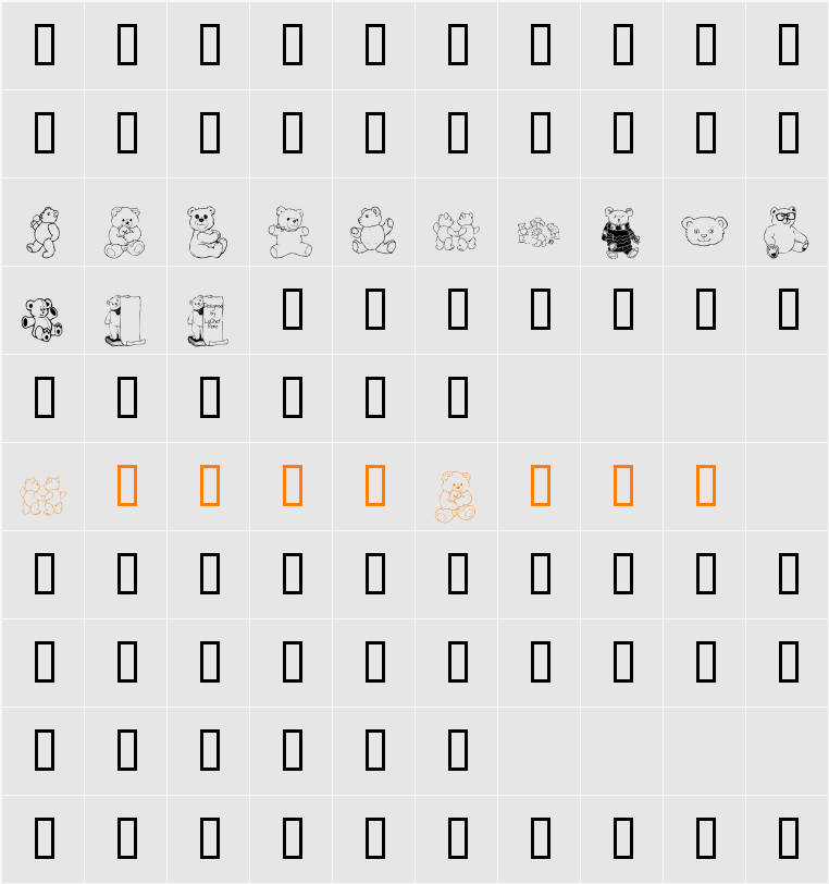 LCR Prestigious Teddies Character Map