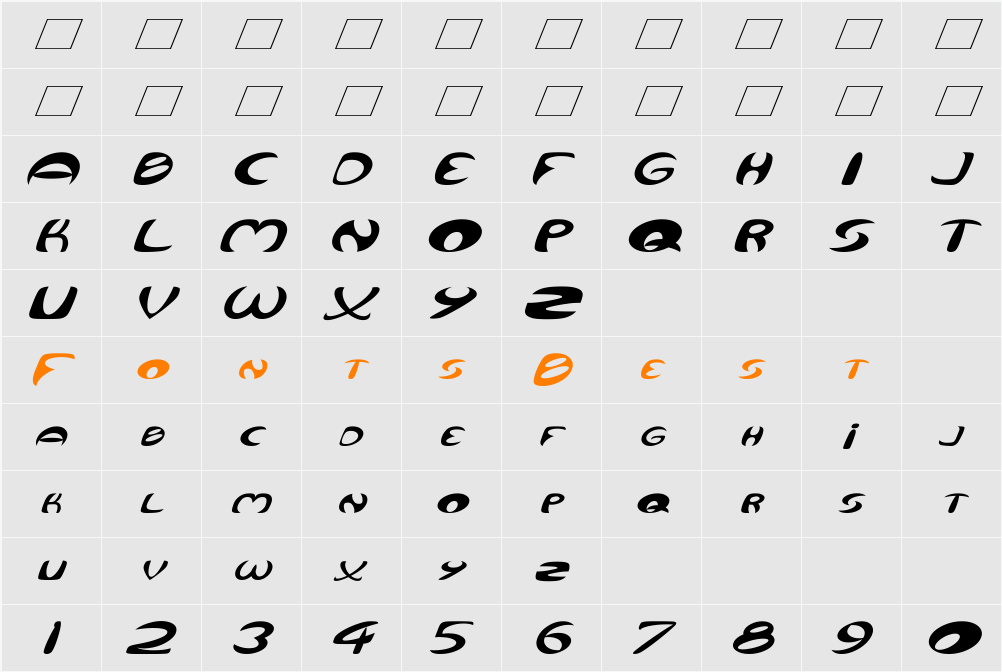 Qurve Wide Character Map