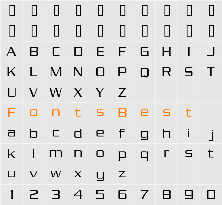 Serpentine ICG Character Map