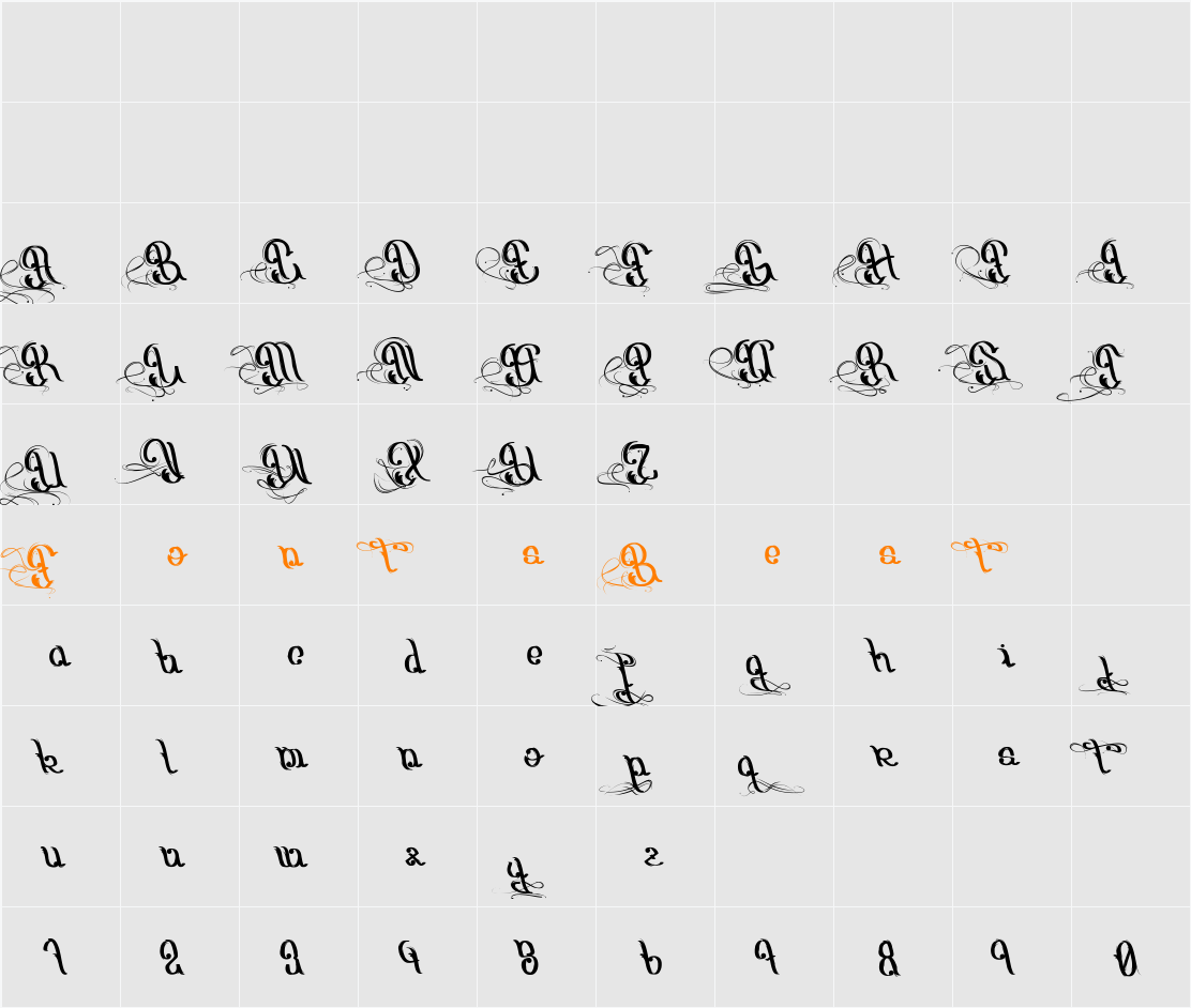 Origine du Monde Character Map