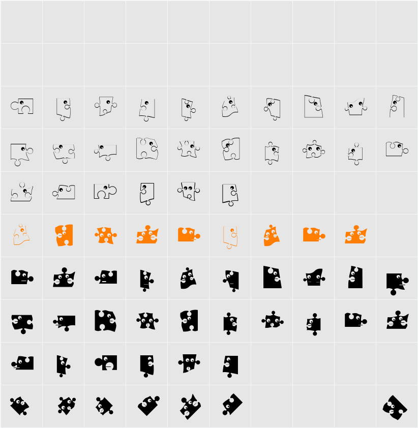 PuzzleParts Character Map