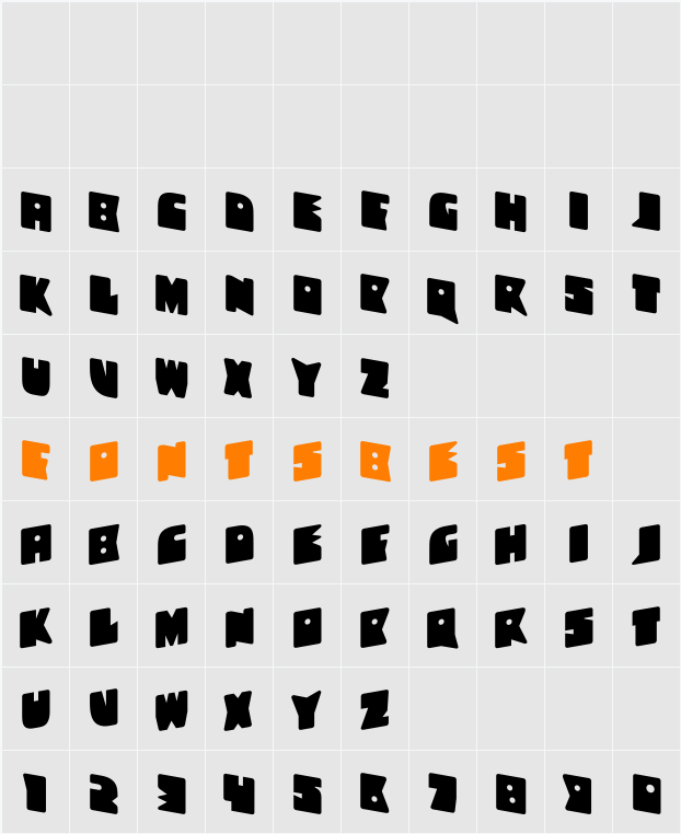 Bronz Character Map