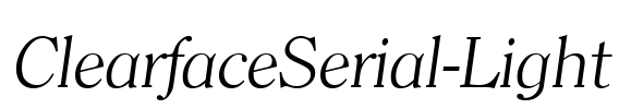 ClearfaceSerial-Light Font Image