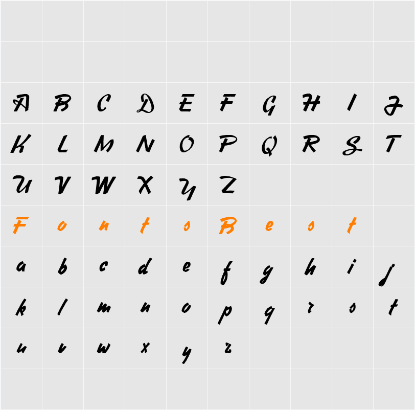 Heavy Squared Writing Character Map