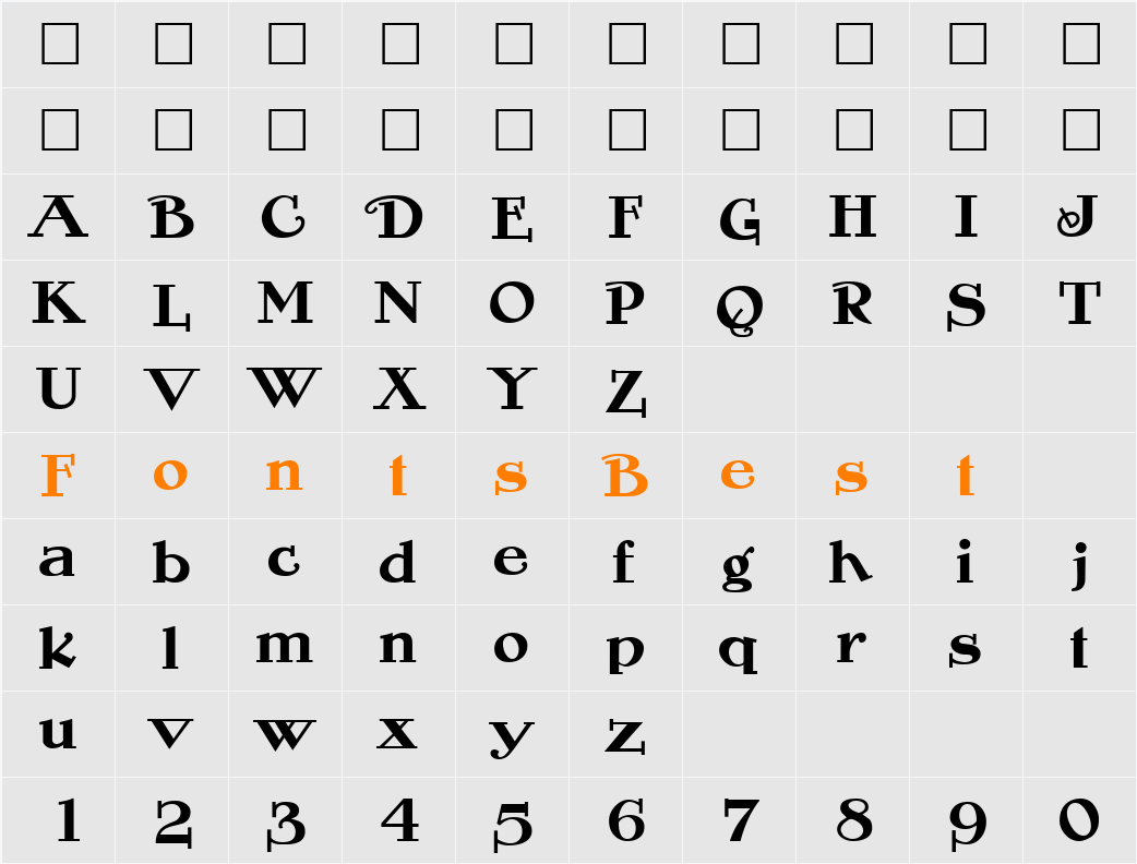 Rogers Character Map