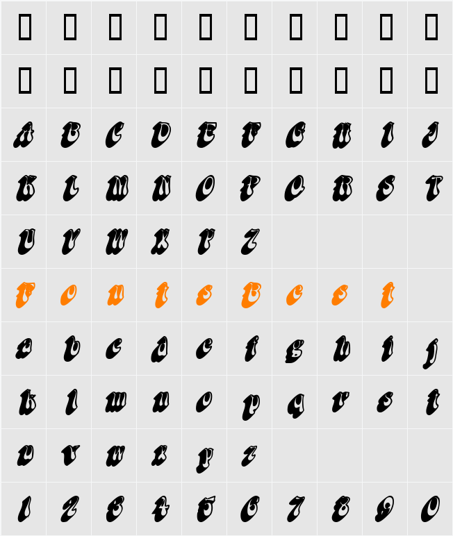 BoopShadow Character Map