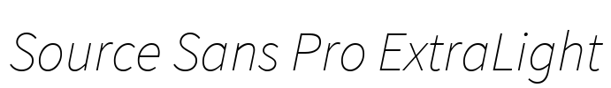 Source Sans Pro ExtraLight Font Image